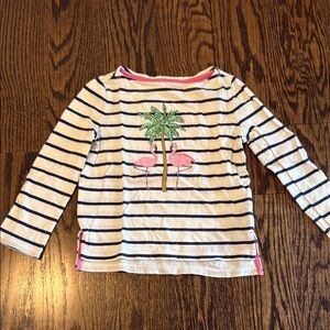 Vineyard Vines Blue and White Long Sleeve Tee with Festive Graphic